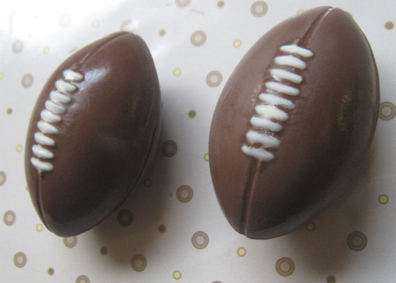 3 piece set 3D solid chocolate football party favors