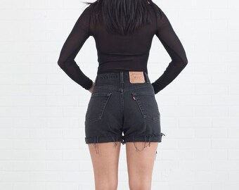 All Sizes Black Vintage Levis Cut Off Cuffed Shorts