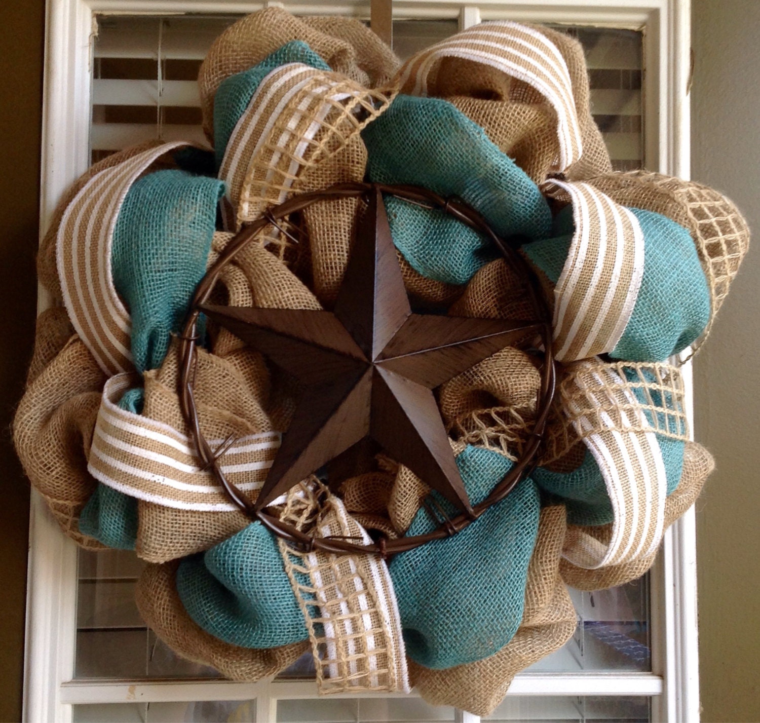 Burlap Wreath Rustic Star Decor Everyday Wreath Fall