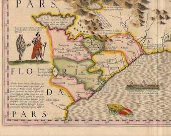 hondius southeas 7 antique world maps old world map illustration digital image ancient