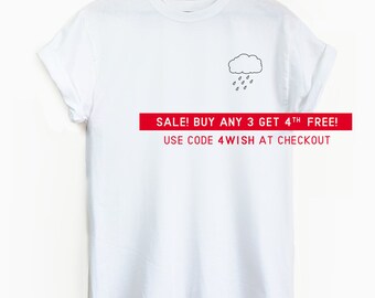 Cute Rain cloud Pocket shirt - Cute shirt, cute graphic tee, pocket tee, cute graphic tee, rain, raincloud, emo, sad shirt, hipster, cloud