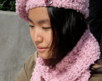 Pink Hat and Scarf set