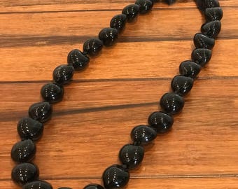 Necklace - Black Kukui Nut Lei