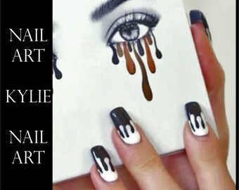 Kylie Jenner Lip Drip Nail Art **Stocking Stuffer** Stickers Lip Kit Inspired Full Nail Manicure Great Gift ** FREE SHIPPING **