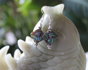 Abalone Earrings, sterling silver hook