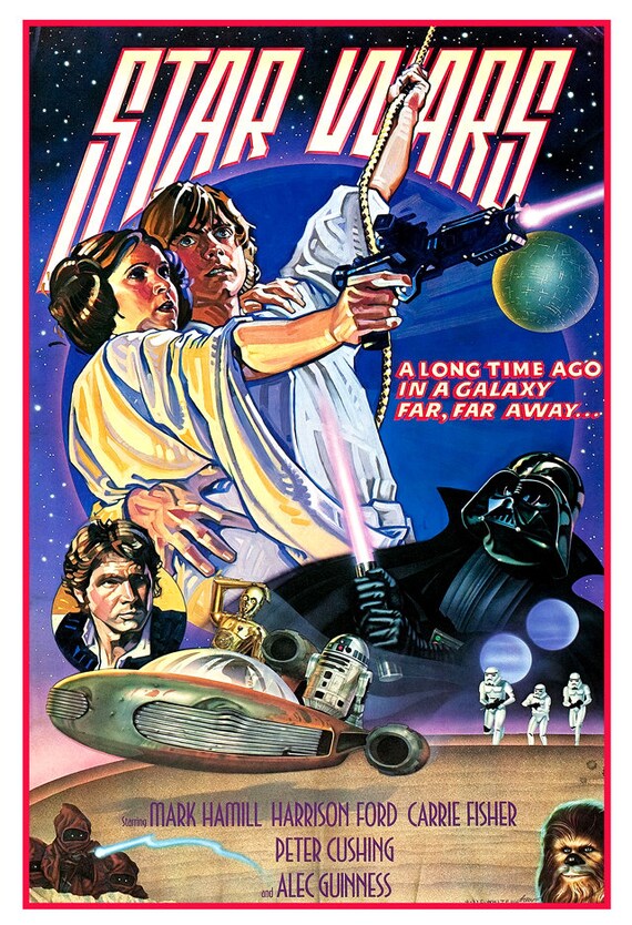 Star Wars Poster Luke Skywalker Princess Leia Darth Vader