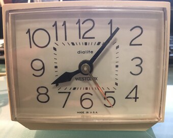 Vintage Westclox Dialite Alarm Clock Retro Collectible Working