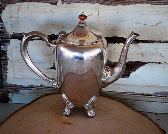 Vintage Silverplate Teapot, Toledo Teapot, Industria Argintina Silverplate, Footed Teapot, Silver Teapot, Vintage Teapot