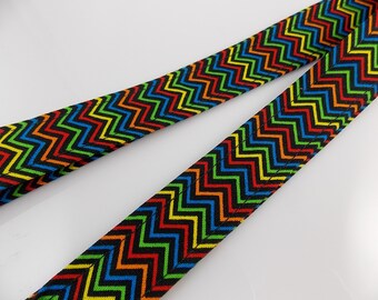 Rainbow Lanyard Zig Zag Lanyard Teacher Lanyard Nurse Lanyard Key Holder ID Badge Holder Stocking Stuffer Lanyard Gift
