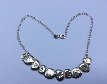 Silpada Still Shining Hammered Disc Necklace Sterling Silver