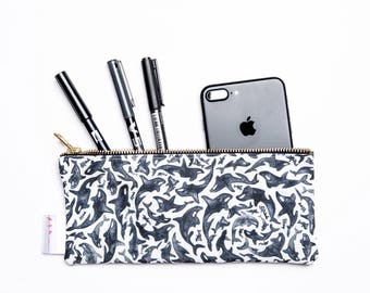 Killer Whale, Pencil Case, Pouch, Pencil Pouch, Stocking Filler, Make Up Bag, Small Bag, Whale, Zipper Pouch, Bag, pencil bag, organiser,