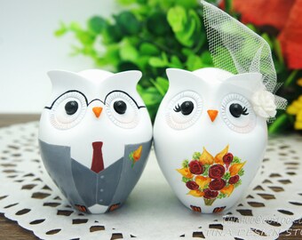 Nerdy Wedding Cake Topper,Owl Wedding Cake Toppers,Fall Wedding Cake Toppers,Owl Wedding Gift