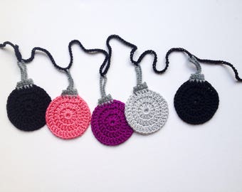 Christmas Bauble Garland, Xmas Decor, Crochet Hanging Ornaments
