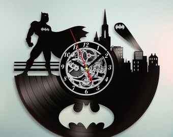 Dark Knight clock Gotham City vinyl clock Batman clock DC Comics wall decor Batman gifts Dark Knight gifts Comics wall decor Batman decor