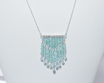 Apatite and sterling silver necklace