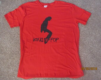 Men's Michael Jackson King Of Pop Silouette T-Shirt Jackson 5 Thriller 1980's Rock Pop Music Vintage Retro Logo Moon Walk Dance Bad Motown