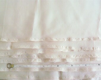 Vintage 1950s Ivory White Silk Pongee - 13+ Yards