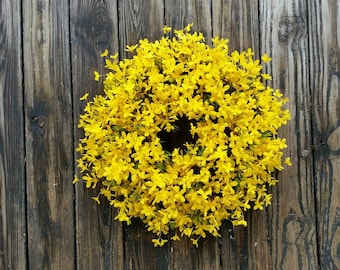 Spring Wreath, Summer Wreath, Easter Wreath, Forsythia Wreath