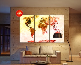 canvas wall art map print on canvas wall art canvas wall art map Art Print artwork large world map Print home office decoration