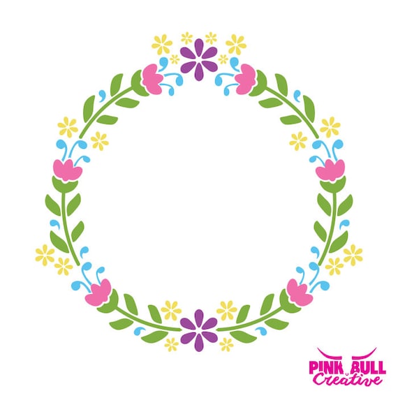 Download Flower Wreath SVG cut file for Cricut or other cutting