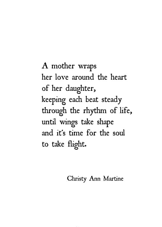 50% off Sale - Mothers Day Gifts - Gift for Mom from Daughter - Mother Daughter Poem Print - Poetry Prints