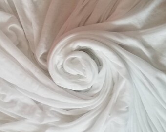 100% Tencel/Lyocell beautiful jersey knit white lightweight 6oz