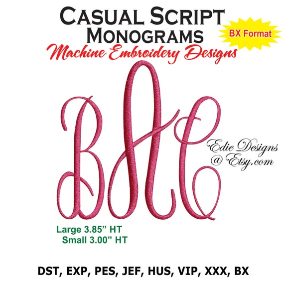 Casual Script Monograms Script Monograms BX Format Monogram