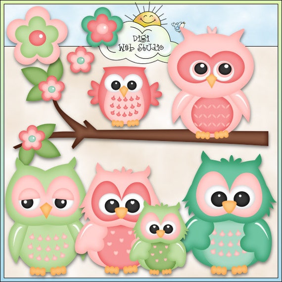 Cute Owls 1 Digi Web Studio Clip Art Download By Kristi W