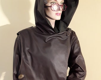 Leather Coat With Hood