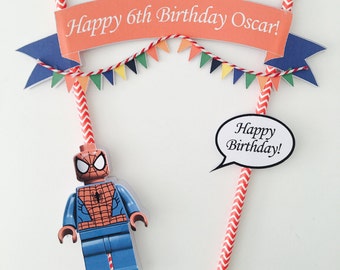 Personalised Lego Spiderman Cake Topper