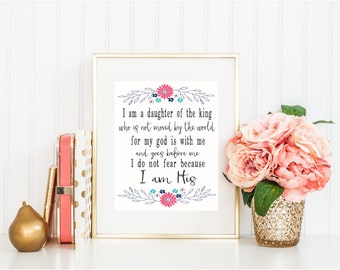 I am a Daughter of the King Printable Wall Art