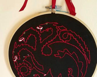 House Targaryen Sigil Hand Embroidery