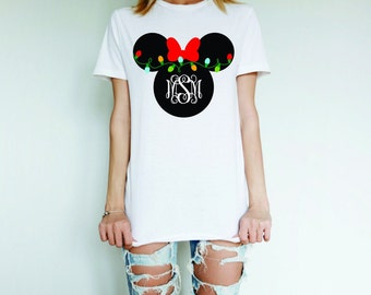 Disney Family Vacation Shirt | Disney Christmas Shirt | Vacation Shirt | Unisex Shirt | Minnie Ears | Christmas Lights
