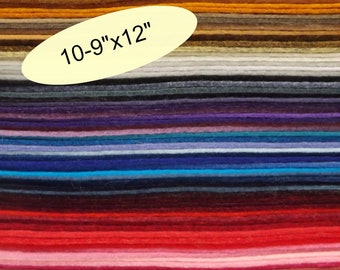 Wool Felt - 10 sheets- 9x12 inch - Wool Blend Felt - Wool Felt Sheets - Choose Your Own Colors