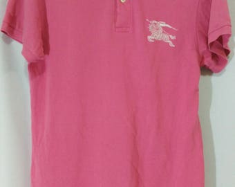 pink burberry polo