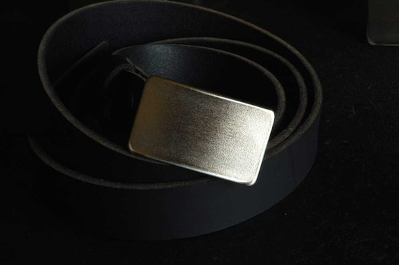 Kids Belt Buckle Hypoallergenic Raw Hand Forged Stainless Steel Classic Belt Buckles Unisex Signed Original Fits 1.25" Belt for Suits/Casual
