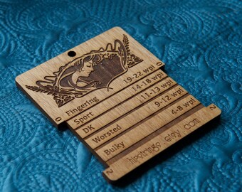 Spinners Control Card/ WPI tool - Cherry Veneer