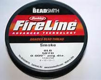 6LB Smoke Berkley Fire Line (Beadsmith) SMOKE 6LB/SIZE D/50YD & 15 Yard Spools Braided Bead Thread NEW 15 Yard Spols