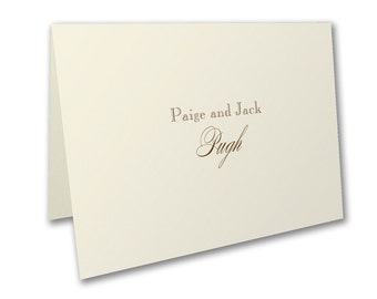 Thank You Note Cards, Thermography Printed Ecru Thank You Note Cards, Ecru Envelopes Included