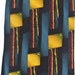 New COCKTAIL COLLECTION 100% Silk Teal Navy Blue Red & Yellow Abstract Geometric Pattern Vintage Necktie