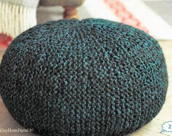 Decorative Chunky Deep Emerald Pouffe Digital Pattern.