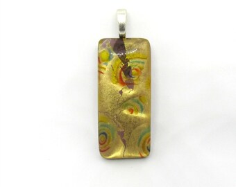 1 Millefiore Glass Rectangle Pendant 55x20mm (B508b1)