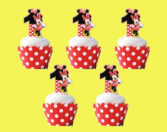 Minnie Mouse Cupcake Toppers, Cupcake Picks