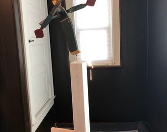Antique Maritime Wooden Folk Art Whirligig Soldier