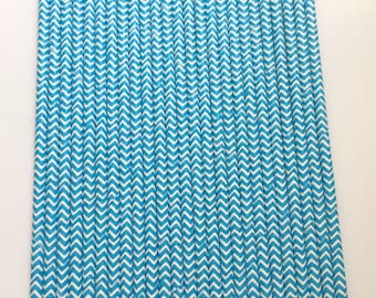 ROYAL BLUE CHEVRON Paper Straws / Party Straws / Party Decor / Chevron Straws / Paper Party Straws / Blue Straws / Drinking Straws