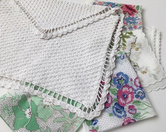 Vintage Crochet Hankie/Lingerie/Nightdress Pouch