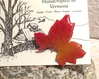 Vermont Handcrafted Real Maple Leaf Brooch