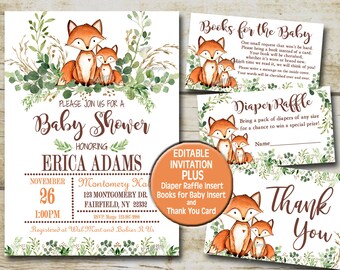 Fox baby shower | Etsy