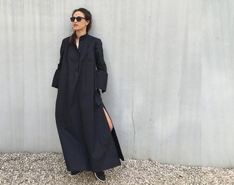 Kaftan Dress, Long Black Dress, Plus Size Clothing, Caftan Dress, Plus Size Dress, Black Maxi Dress, Futuristic Clothing, Black Dress, Loose