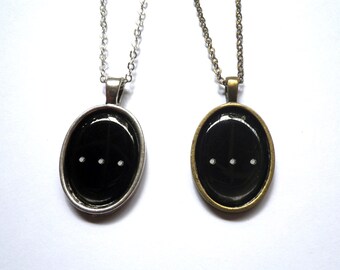 Ellipsis Necklace: punctuation mark resin cabochon pendant